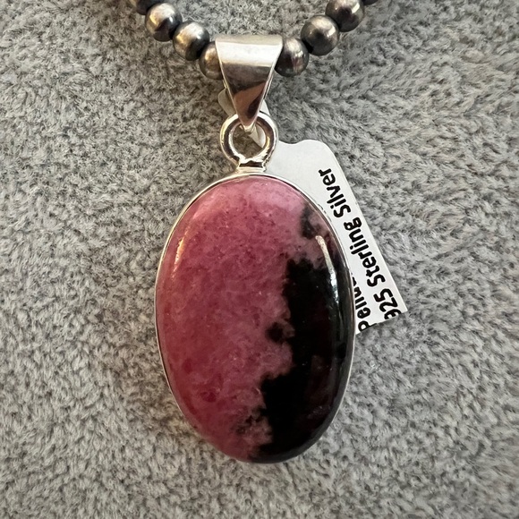 Jewelry - ❤️ Stunning Sterling Rhodonite Pendant Southwestern Ethnic Artisans 22.9gms